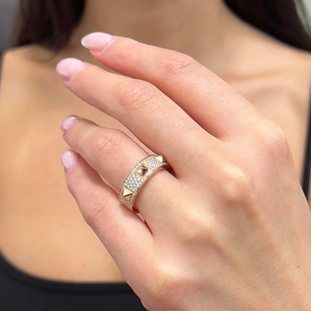 Messika 0.61Cttw Spiky Diamond Band Ring 18K Rose Gold Size 52 US 6.25